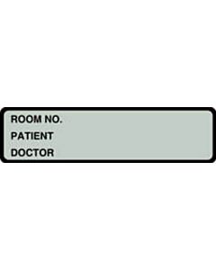 Binder/Chart Label Paper Removable Room No. Patient 5 3/8" x 1 3/8" Silver 500 per Roll