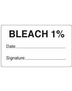 Label Paper Removable Bleach 1% 3" x 1", 3/4", White, 500 per Roll