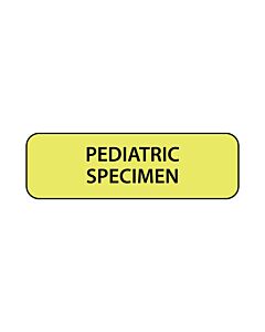 Lab Communication Label (Paper, Permanent) Pediatric Specimen  1 1/4"x3/8" Fluorescent Yellow - 1000 per Roll