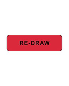 Lab Communication Label (Paper, Permanent) Re-draw  1 1/4"x3/8" Fluorescent Red - 1000 per Roll