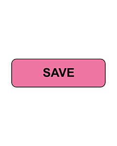 Lab Communication Label (Paper, Permanent) Save  1 1/4"x3/8" Fluorescent Pink - 1000 per Roll