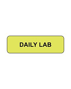 Lab Communication Label (Paper, Permanent) Daily Lab  1 1/4"x3/8" Fluorescent Yellow - 1000 per Roll