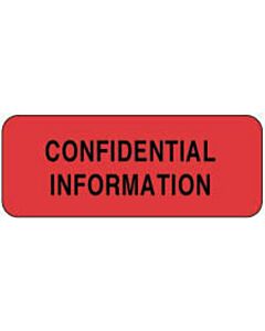 Label Paper Permanent Confidential  2 1/4"x7/8" Fl. Red 1000 per Roll