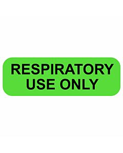 Label Paper Permanent Respiratory Use Only 1 1/2" x 1/2", Fl. Green, 1000 per Roll