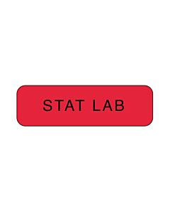 Lab Communication Label (Paper, Permanent) Stat Lab  1 1/4"x3/8" Fluorescent Red - 1000 per Roll