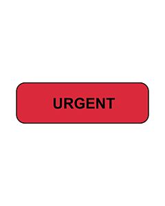 Lab Communication Label (Paper, Permanent) Urgent  1 1/4"x3/8" Fluorescent Red - 1000 per Roll