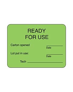 Lab Communication Label (Paper, Permanent) Ready for Use  2 3/8"x1 3/4" Fluorescent Green - 1000 per Roll
