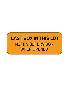 Lab Communication Label (Paper, Permanent) Last Box In This Lot  2 1/4"x7/8" Fluorescent Orange - 1000 per Roll