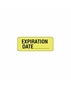 Label Paper Permanent Expiration Date___  2 1/4"x7/8" Fl. Yellow 1000 per Roll