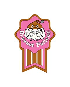 Label Pediatric Award Sticker Paper Permanent Bravest Patient! Pink, 250 per Roll