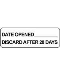 Communication Label (Paper, Permanent) Date Opened 1 1/2" x 1/2" White - 1000 per Roll