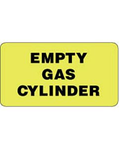 Label Paper Removable Empty Gas Cylinder 3" x 1", 3/4", Fl. Yellow, 500 per Roll