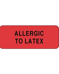 Label Paper Permanent Allergic To: Latex  2 1/4"x7/8" Fl. Red 1000 per Roll