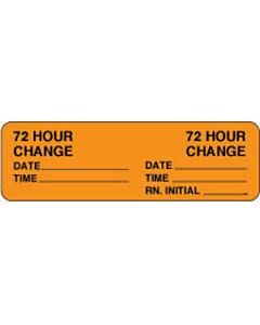 IV Label Wraparound Paper Permanent 72 Hour72 Hour  2 7/8"x7/8" Fl. Orange 1000 per Roll