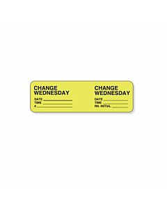 IV Label Wraparound Paper Permanent Change Change  2 7/8"x7/8" Fl. Yellow 1000 per Roll