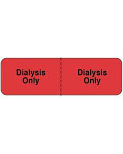 IV Label Wraparound Paper Permanent Dialysis | Dialysis  2 7/8"x7/8" Fl. Red 1000 per Roll