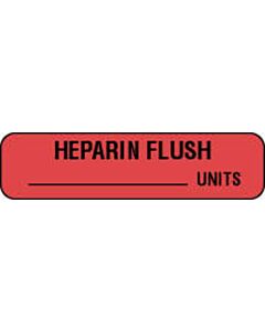 Label Paper Permanent Heparin Flush  1 1/4"x3/8" Fl. Red 1000 per Roll