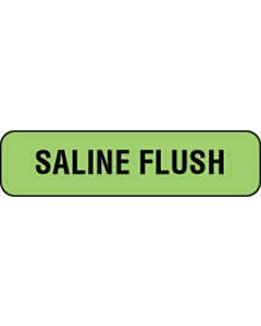 IV Label Paper Permanent Saline Flush  1 1/4"x3/8" Fl. Green 1000 per Roll