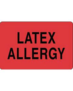 Label Paper Permanent Latex Allergy 4" x 2 5/8", Fl. Red, 500 per Roll