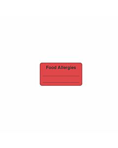 Label Paper Permanent Food Allergies  1 5/8"x7/8" Fl. Red 1000 per Roll