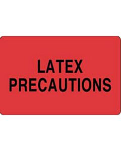 Label Paper Permanent Latex Precautions, 4" x 2 5/8", Fl. Red, 500 per Roll