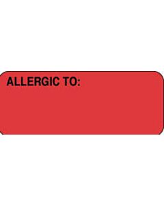 Label Paper Permanent Allergic To:  2 1/4"x7/8" Fl. Red 1000 per Roll