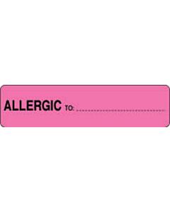 Label Paper Permanent Allergic To:___  4"x1" Fl. Pink 500 per Roll