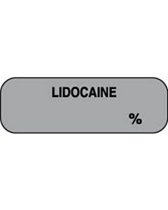 Anesthesia Label (Paper, Permanent) Lidocaine % 1 1/2" x 1/2" Gray - 1000 per Roll