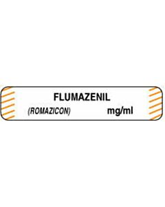 Anesthesia Label (Paper, Permanent) Flumazenil (Romazicon) 1 1/2" x 1/3" White with Orange - 1000 per Roll