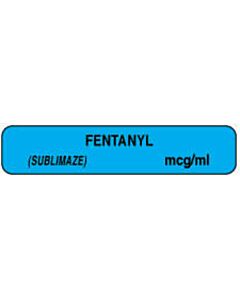 Anesthesia Label (Paper, Permanent) Fentanyl (Sublimaze) 1 1/2" x 1/3" Blue - 1000 per Roll