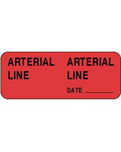 IV Label Wraparound Paper Permanent Arterial Arterial  2 1/4"x7/8" Fl. Red 1000 per Roll