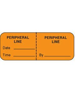 IV Label Wraparound Paper Permanent Peripheral Line  2"x3/4" Fl. Orange 1000 per Roll