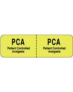 IV Label Wraparound Paper Permanent PCA Patient  2 7/8"x7/8" Fl. Yellow 1000 per Roll