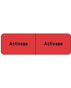 IV Label Wraparound Paper Permanent Activase | Activase 2 7/8"x7/8" Fl. Red 1000 per Roll