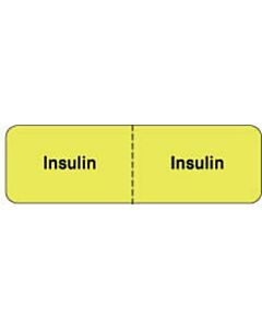 IV Label Wraparound Paper Permanent Insulin | Insulin  2 7/8"x7/8" Fl. Yellow 1000 per Roll