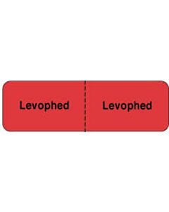 IV Label Wraparound Paper Permanent Levophed | Levophed  2 7/8"x7/8" Fl. Red 1000 per Roll