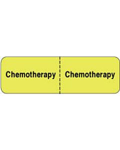 IV Label Wraparound Paper Permanent Chemotherapy |  2 7/8"x7/8" Fl. Yellow 1000 per Roll