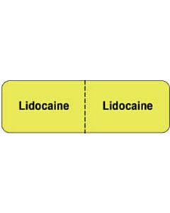 IV Label Wraparound Paper Permanent Lidocaine |  2 7/8"x7/8" Fl. Yellow 1000 per Roll