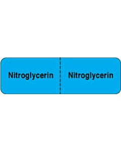 IV Label Wraparound Paper Permanent Nitroglycerin |  2 7/8"x7/8" Blue 1000 per Roll