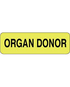 Label Paper Permanent Organ Donor 2 7/8" x 7/8", Fl. Yellow, 1000 per Roll