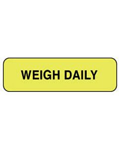 Label Paper Permanent Weigh Daily 1 1/4" x 3/8", Fl. Yellow, 1000 per Roll