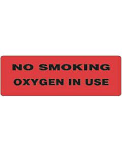 Label Paper Permanent No Smoking Oxygen 1 1/2" Core 6" x 2, Fl. Red, 250 per Roll