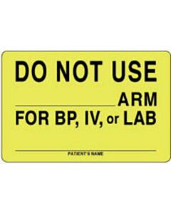 Label Paper Removable Do Not Use ___ Arm 4" x 2 5/8", Fl. Yellow, 500 per Roll