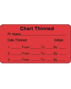 Label Paper Permanent Chart Thinned Pt.  3"x1 5/8" Fl. Red 1000 per Roll