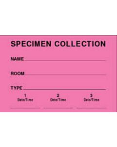 Label Paper Removable Specimen Collection 3" Core 8" x 5 1/4", Fl. Pink, 50 per Roll