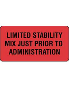 Communication Label (Paper, Permanent) Limited Stability 1 5/8" x 7/8" Fluorescent Red - 1000 per Roll