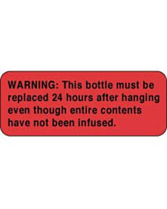 Label Paper Permanent Warning: This Bottle 2 1/4" x 7/8", Fl. Red, 1000 per Roll