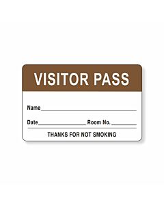 Visitor Pass Label Paper Removable "Visitor Pass Name" 1-1/2" Core 2-3/4" x 1-3/4" Brown, 1000 per Roll