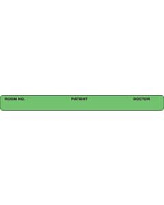 Label Paper Removable Room No. Patient, 4" x 3/8", Light Green, 500 per Roll
