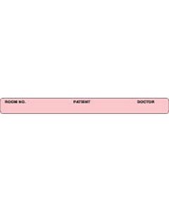 Label Paper Removable Room No. Patient, 4" x 3/8", Light Pink, 500 per Roll